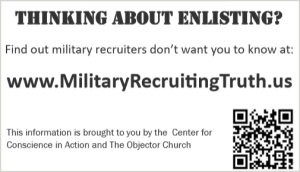 MilitaryRecruitingTruth.us and GI Rights Hotline Business cards (PDF download)